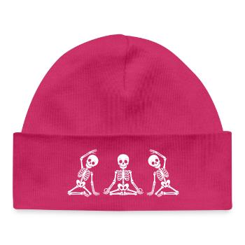 Yoga Skelette Halloween - Baby Organic Mütze - hot Pink - Vorne
