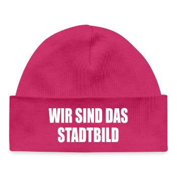wir sind das stadtbild - Baby Organic Mütze - hot Pink - Vorne