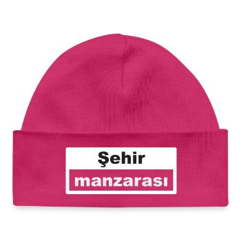 Paysage urbain Typographie Turc - Bonnet bébé bio - hot pink - Devant