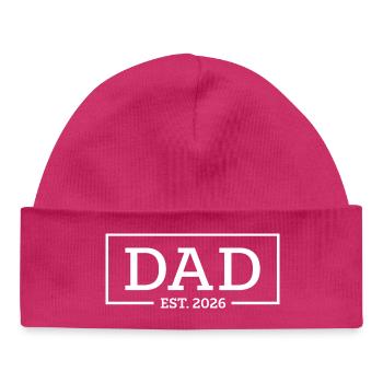 Dad Est 2026 Logo - Baby Organic Mütze - hot Pink - Vorne