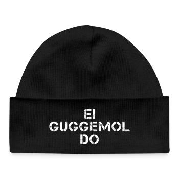 EI GUGGEMOL DO Hessisch Spruch Hessen - Bonnet bébé bio - noir - Devant