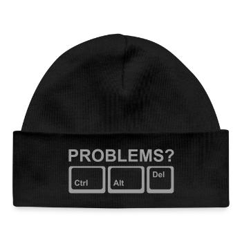 Des problèmes ? Ctrl Alt Del - Bonnet bébé bio - noir - Devant