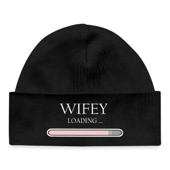 Wifey Loading Progress, Engagement & Wedding - Baby Organic Beanie - black - Front