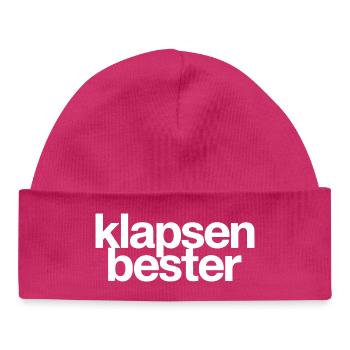 Slap Best Crazy Madhouse Office Saying - Baby Organic Beanie - hot pink - Front