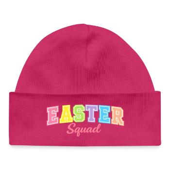 Frohe Ostern Hase Osterhasen Oster - Baby Organic Mütze - hot Pink - Vorne