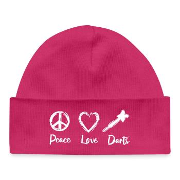 Peace Love Darts - Baby Organic Mütze - hot Pink - Vorne