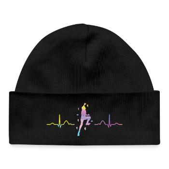 Boulderer heartbeat Bouldering Bouldering - Baby Organic Beanie - black - Front