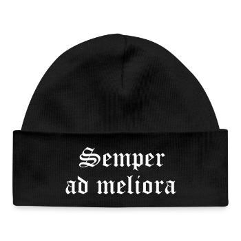 Semper ad Meliora in gotischer Tinte - Baby Organic Mütze - Schwarz - Vorne