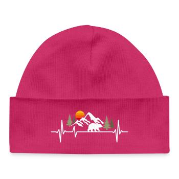 Bär Wald Berge Herzschlag Braunbär Wildnis Grizzly - Baby Organic Mütze - hot Pink - Vorne