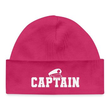 Captain Boating Sailor Sailing Nautical Boat - Baby Organic Beanie - hot pink - Front