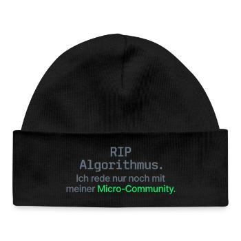 RIP Algorithmus Shirt für Micro-Community - Baby Organic Mütze - Schwarz - Vorne