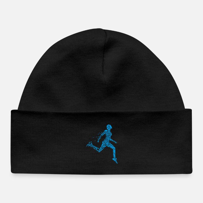 Coureur, coureurs, joggeurs, jogging, marathon, - Bonnet bébé bio - noir