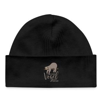 I ate the early bird - sloth - Baby Organic Beanie - black - Front