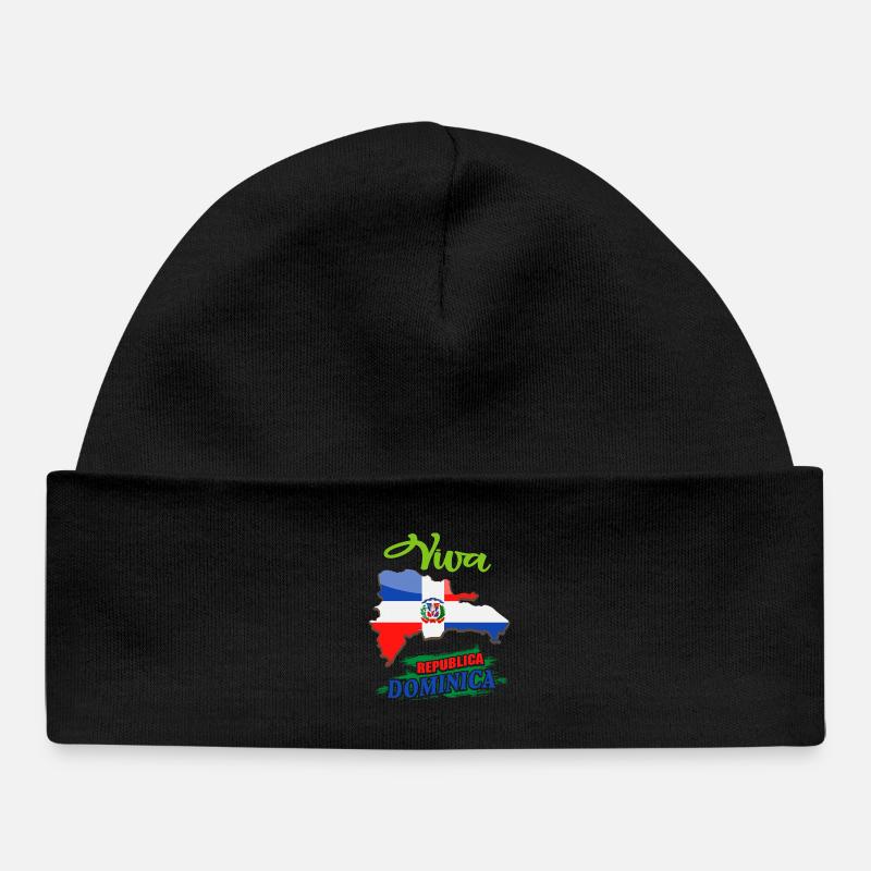 Conception du drapeau de la République dominicaine - Bonnet bébé bio - noir