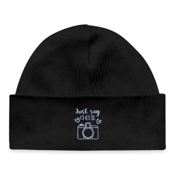 Appareil photo - Bonnet bébé bio - noir - Devant