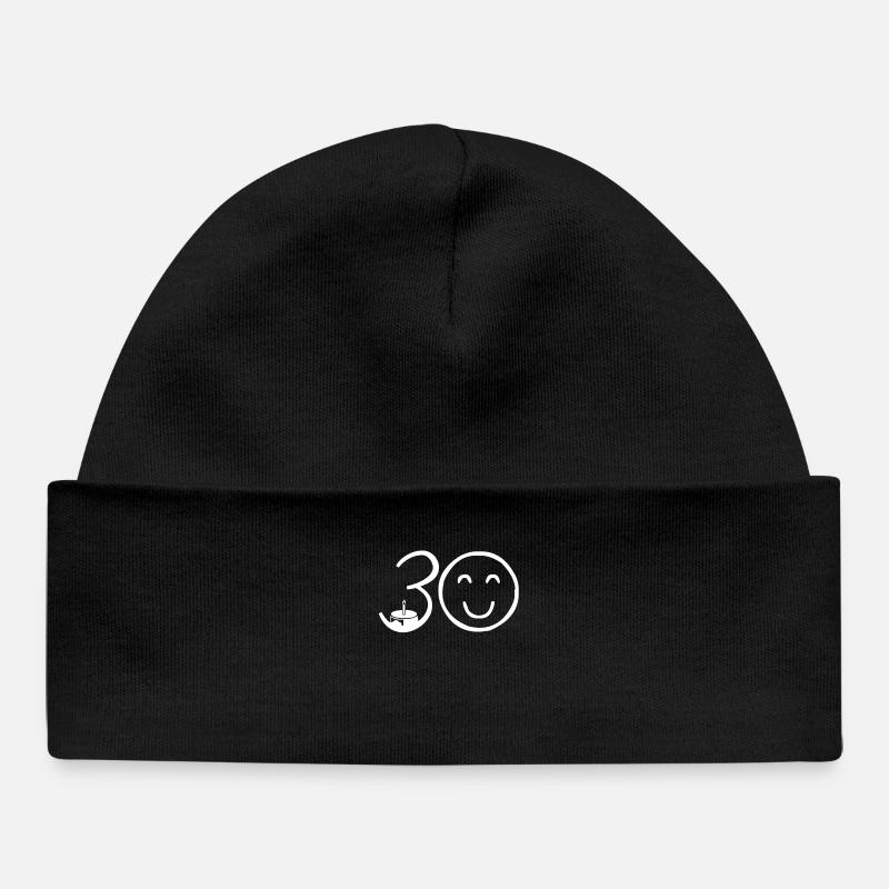 30e anniversaire - Bonnet bébé bio - noir