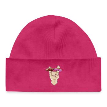 Design Rock n Roll Donut Double Queen - Bonnet bébé bio - hot pink - Devant
