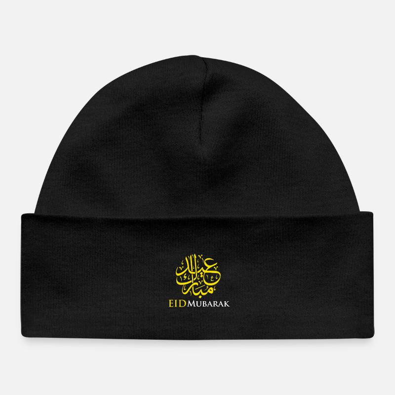 Islam Eid Mubarak - Baby Organic Beanie - black