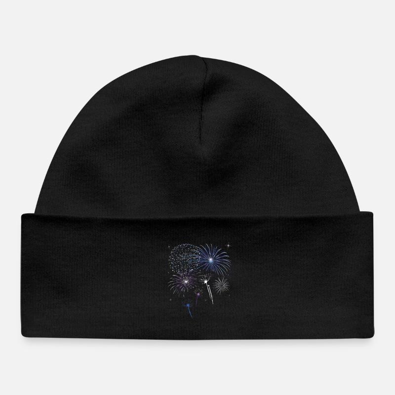 Feu d'artifice coloré avec des étoiles. - Bonnet bébé bio - noir