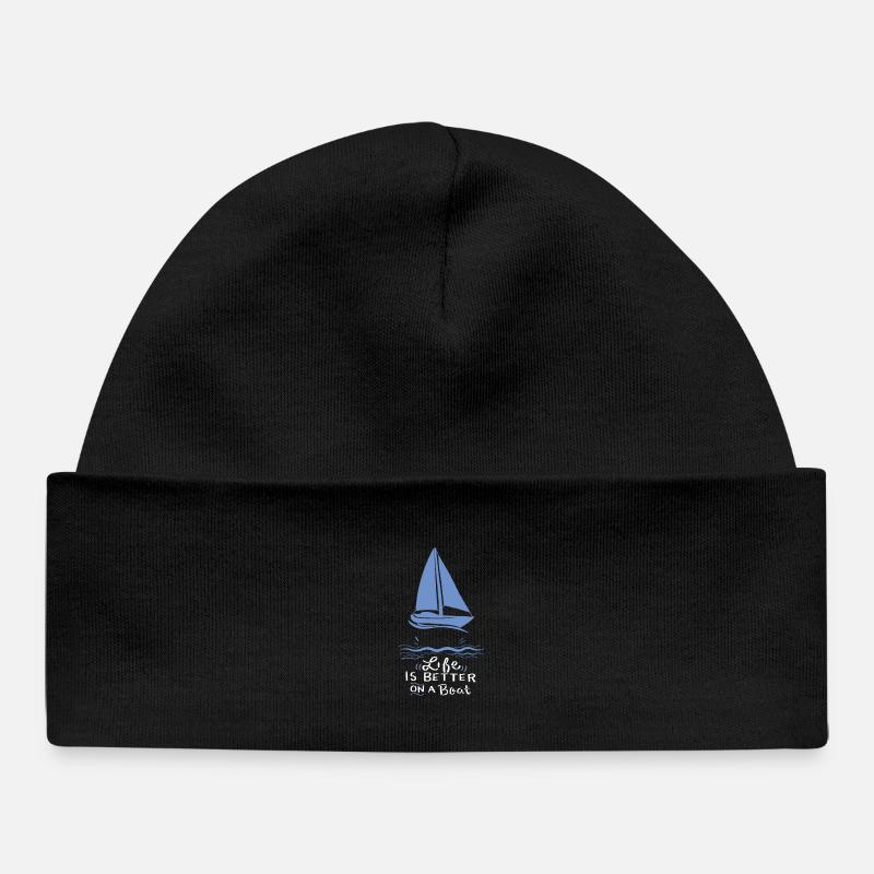 Voile voilier - Bonnet bébé bio - noir