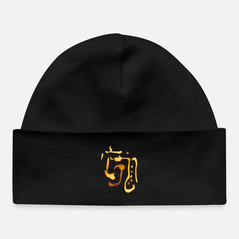 Motif des Indiens - Bonnet bébé bio - noir