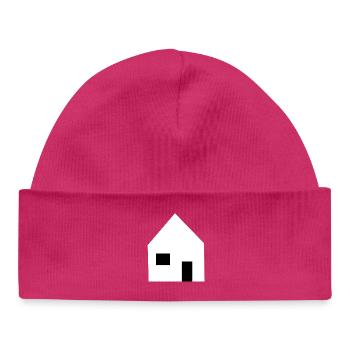 Home Houses Real Estate - Baby Organic Beanie - hot pink - Front