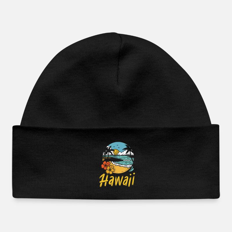 Été de surf à Hawaï - Bonnet bébé bio - noir