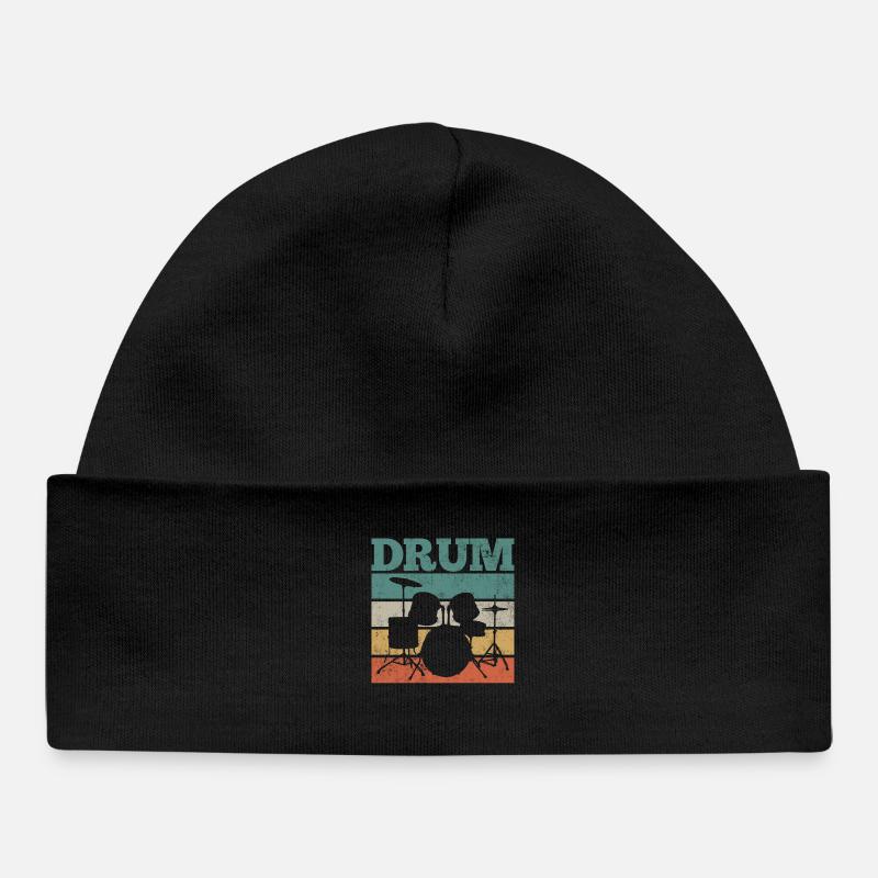 Drums Drums Drummers Drums - Baby Organic Beanie - black