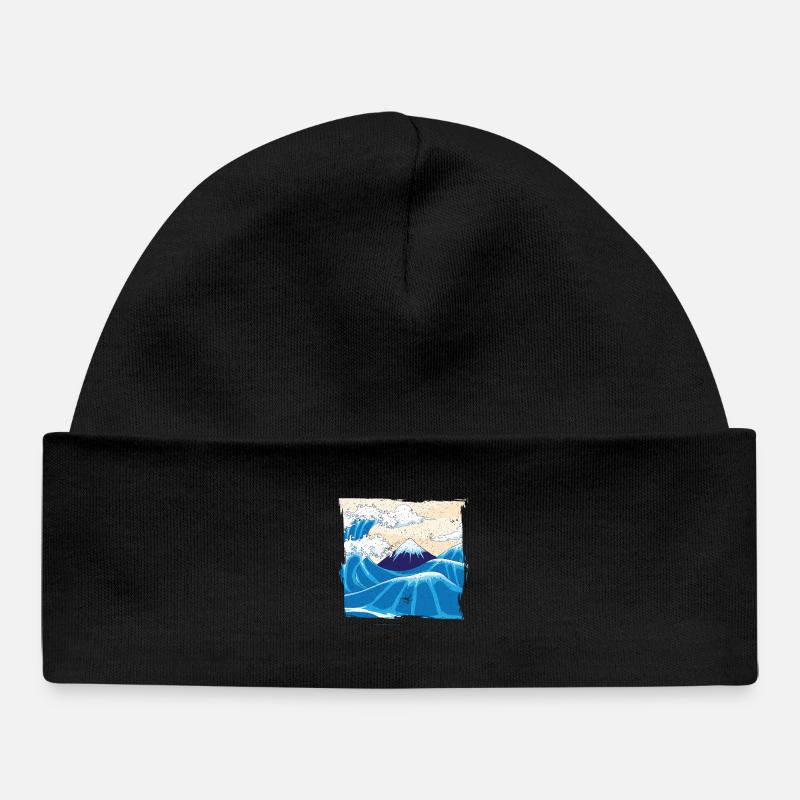 Japonais Big Wave Japon - Bonnet bébé bio - noir