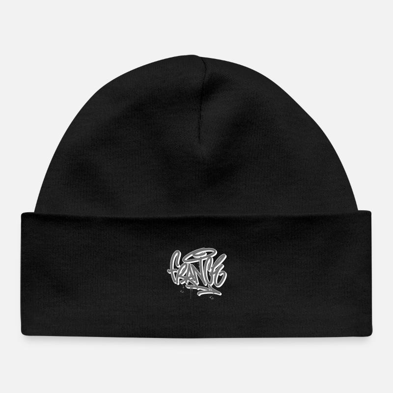 France graffiti - Bonnet bébé bio - noir