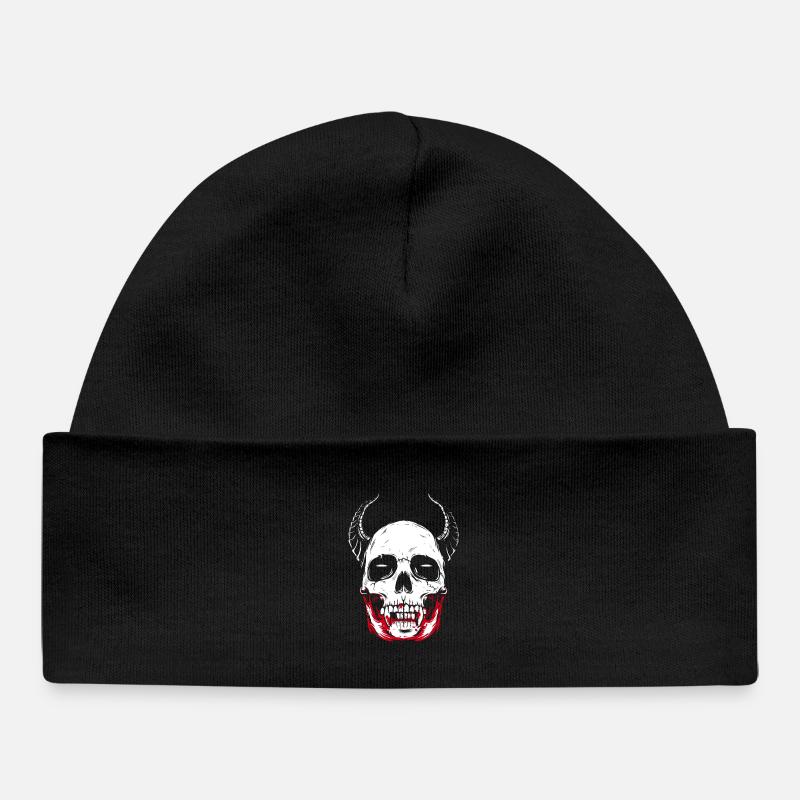 Crâne d'horreur squelette de vampire - Bonnet bébé bio - noir