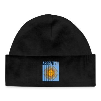drapeau de l’Argentine t-shirt design sol de mayo - Bonnet bébé bio - noir - Devant