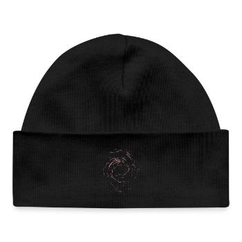 Abstract Gyro / Line / Red / Pattern - Baby Organic Beanie - black - Front