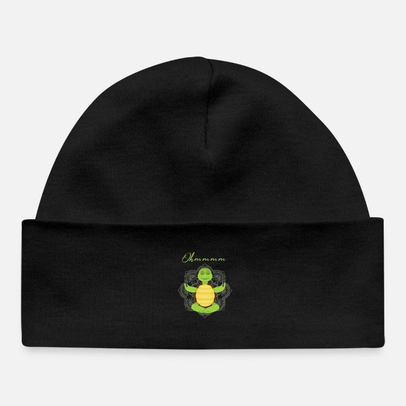 turtle - Baby Organic Beanie - black
