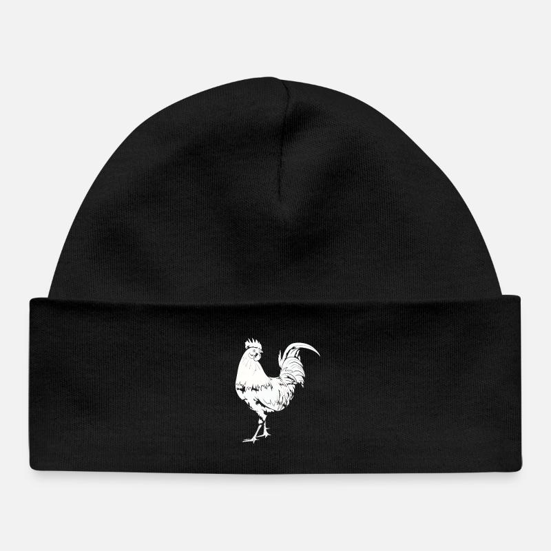 Coq Poulet Coq - Bonnet bébé bio - noir