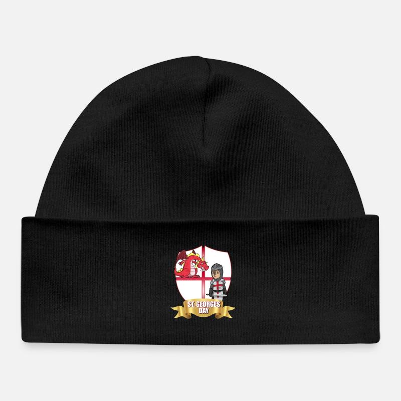 St George Day Dragon Knight - Baby Organic Beanie - black