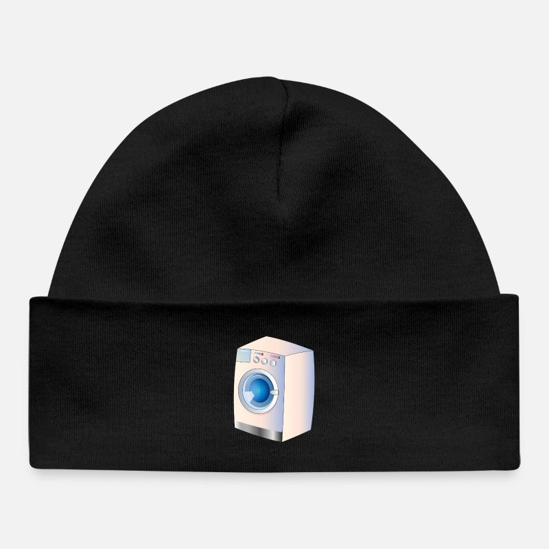 Washing machine in comic style for fresh ideas - Baby Organic Beanie - black