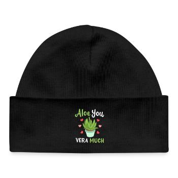 Aloe Vera Succulents - Baby Organic Beanie - black - Front