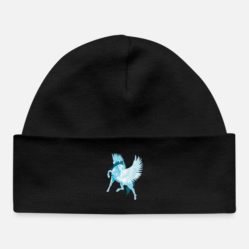 Pégase Cheval ailé de la mythologie grecque - Bonnet bébé bio - noir