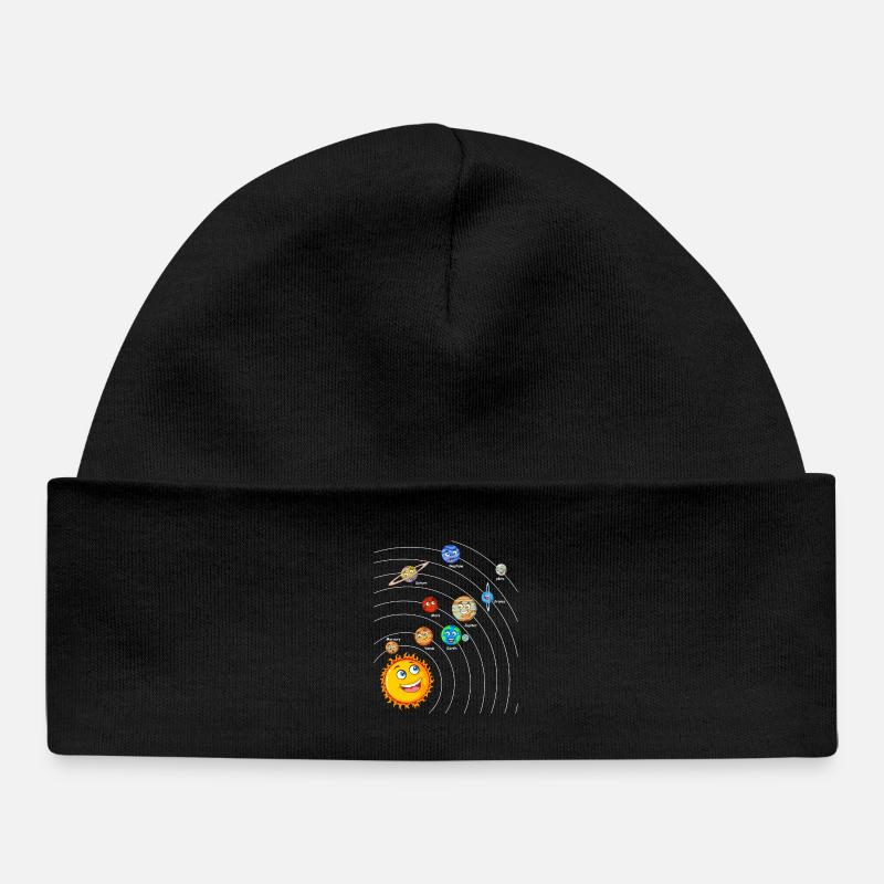 Solar system - Baby Organic Beanie - black