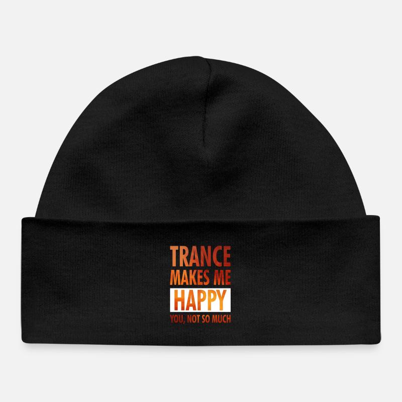 La transe me rend heureuse - Positive Wear - Bonnet bébé bio - noir