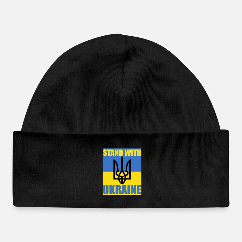 Stand With Ukraine Drapeau Trident Soutien Maillot - Bonnet bébé bio - noir