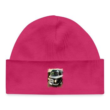 barkas | | rda | de transport Ostalgie - Bonnet bébé bio - hot pink - Devant