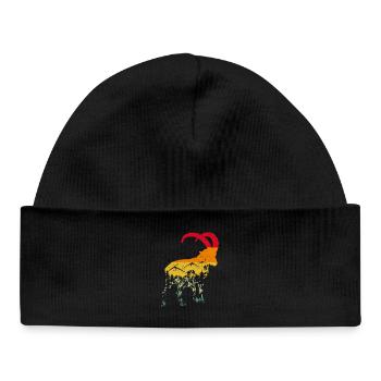 Steinbock, Wandern, Berge - Baby Organic Mütze - Schwarz - Vorne
