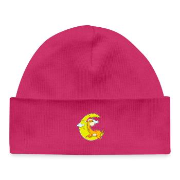 Giraffe Weihnachten Mond - Baby Organic Mütze - hot Pink - Vorne