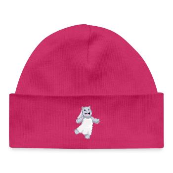 Hippopotamus Bridal Veil Wedding - Baby Organic Beanie - hot pink - Front