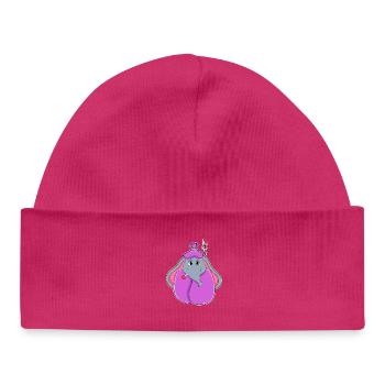 Elephant Clinical Thermometer - Baby Organic Beanie - hot pink - Front