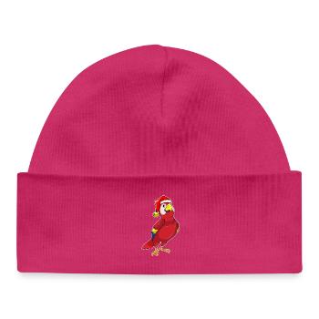 Chapeau de Noël perroquet - Bonnet bébé bio - hot pink - Devant