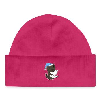 Chat race de chat La Havane - Bonnet bébé bio - hot pink - Devant