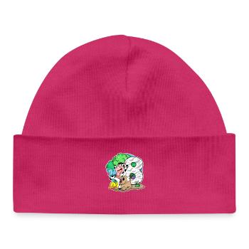 8th birthday Cute animals 8 years old - Baby Organic Beanie - hot pink - Front